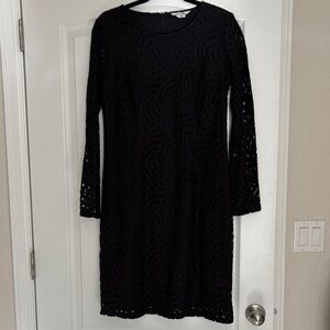 Boden Black Long Sleeve Lace Dress